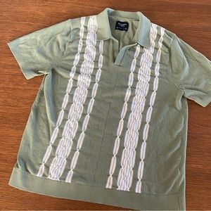 Abercrombie & Fitch Green Pattern Sweater Polo